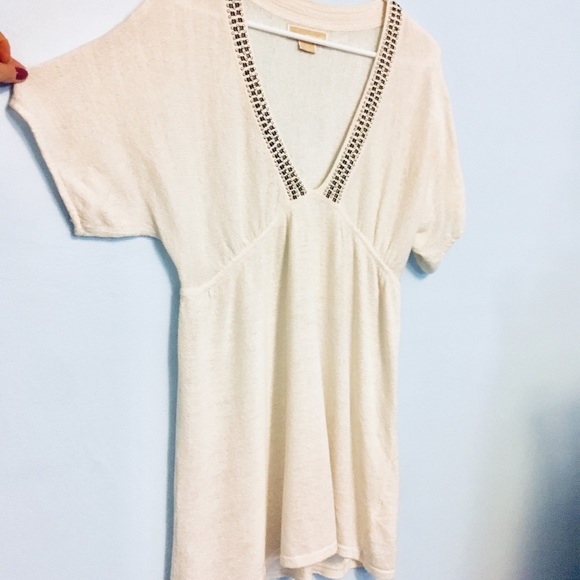 ✨Micheal Kors Mini Dress w Beaded Accents & Deep V - Picture 2 of 8